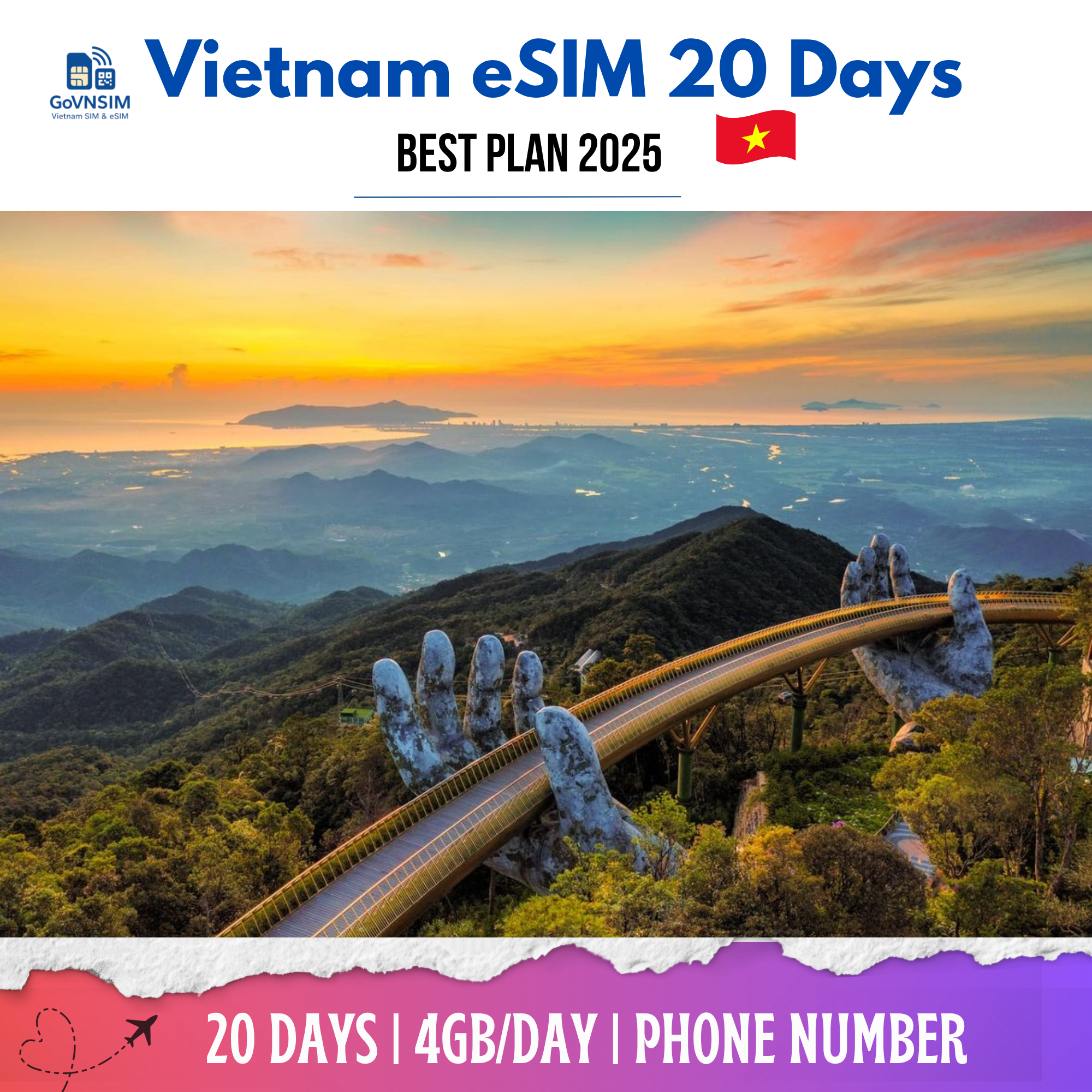 Vietnam eSIM 20 Days By Govnsim Vietnam eSIM 20 Days By Govnsim