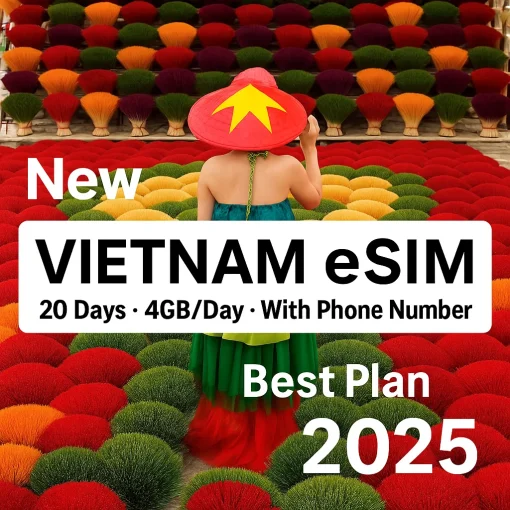 Vietnam eSIM 20 Days 4GB Daily With Phone Number – Best Plan 2025
