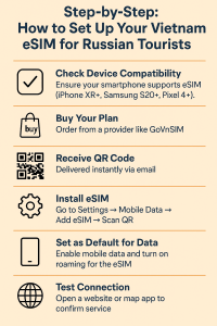 Step-by-Step: How to Set Up Your Vietnam eSIM for Russian Tourists