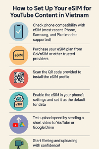 Step-by-Step: How to Set Up Your eSIM for YouTube Content in Vietnam
