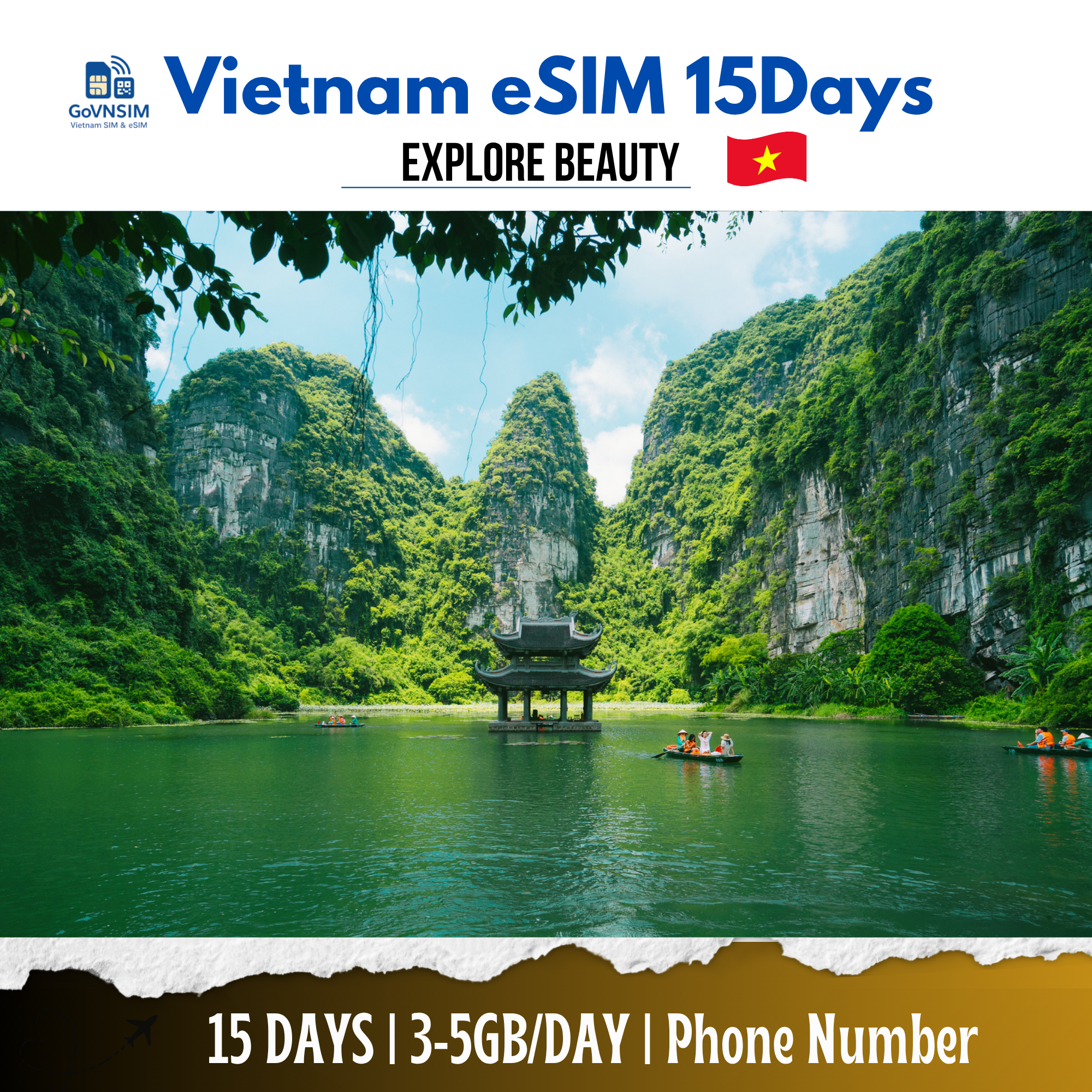 Vietnam eSIM 15 Days By GovnSIM Vietnam eSIM 15 Days By GovnSIM