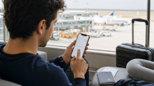 Traveler checking Vietnam eSIM compatibility before flying